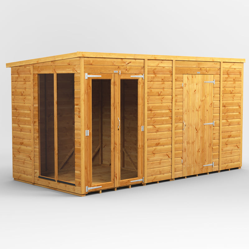 Fast Delivery Power Pent Summerhouse Combi With 6' Side Store